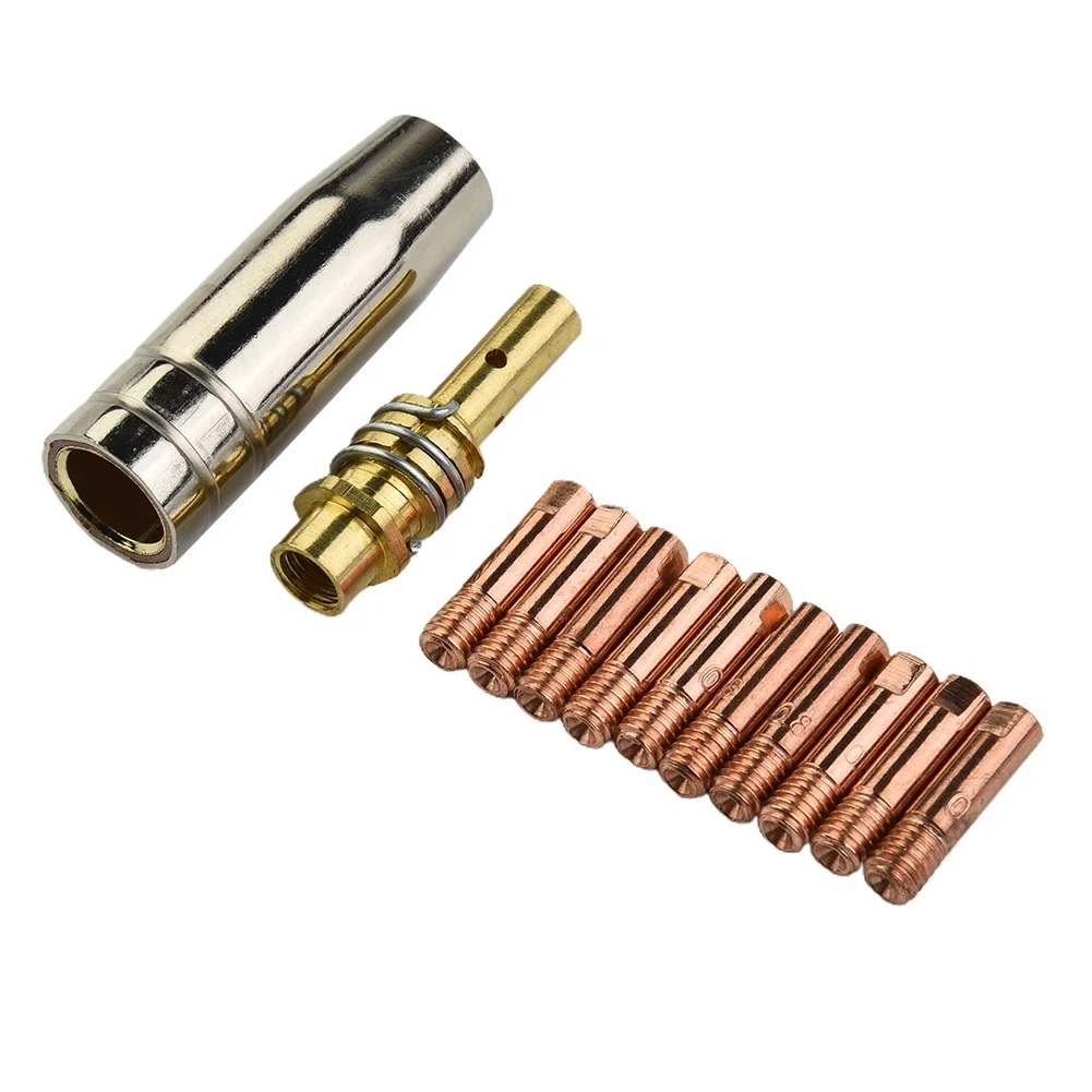 

Reliable 15AK Mig Welding Contact Tips Kit 12pcs With Nozzle Tip Holder And Connector Rod For MIG/MAG Welding Torch