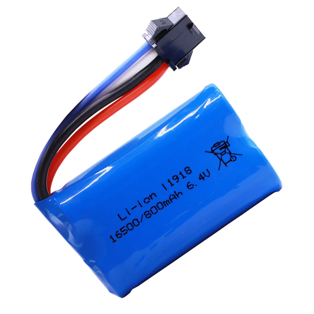 SM-4P Plug Spare Parts 6.4V 800MAh Lipo Battery for WLToys 18628 18629 18428 18429 RC Car Toys model 6.4V battery for WLtoy18628