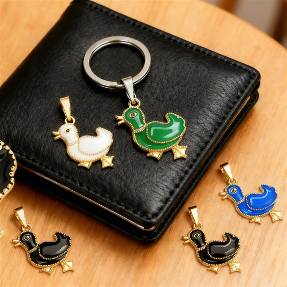 4 stuks hangers messing zirkonia emaille schattige eend bedels stijlvol voor diy sieraden ketting armband maken accessoires voor vrouwen mannen