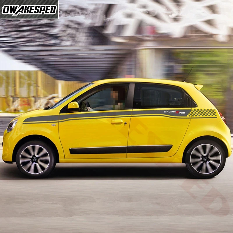 1set Car Vinyl Decal For Renault Twingo Fit 4 Door Auto Body Door Stripes Decor Stickers Sport Styling Waist Line Stickers view 2