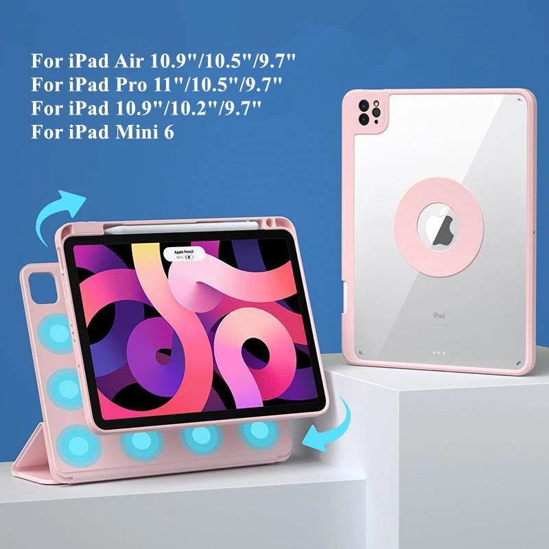 

Для iPad Air 5/4, съемная Магнитная фотография для Pro 11, для 10/9, 10,9, Φ 7th, 8th, 10,2 Air 10,5 9,7, Обложка Mini 6 2021, чехол