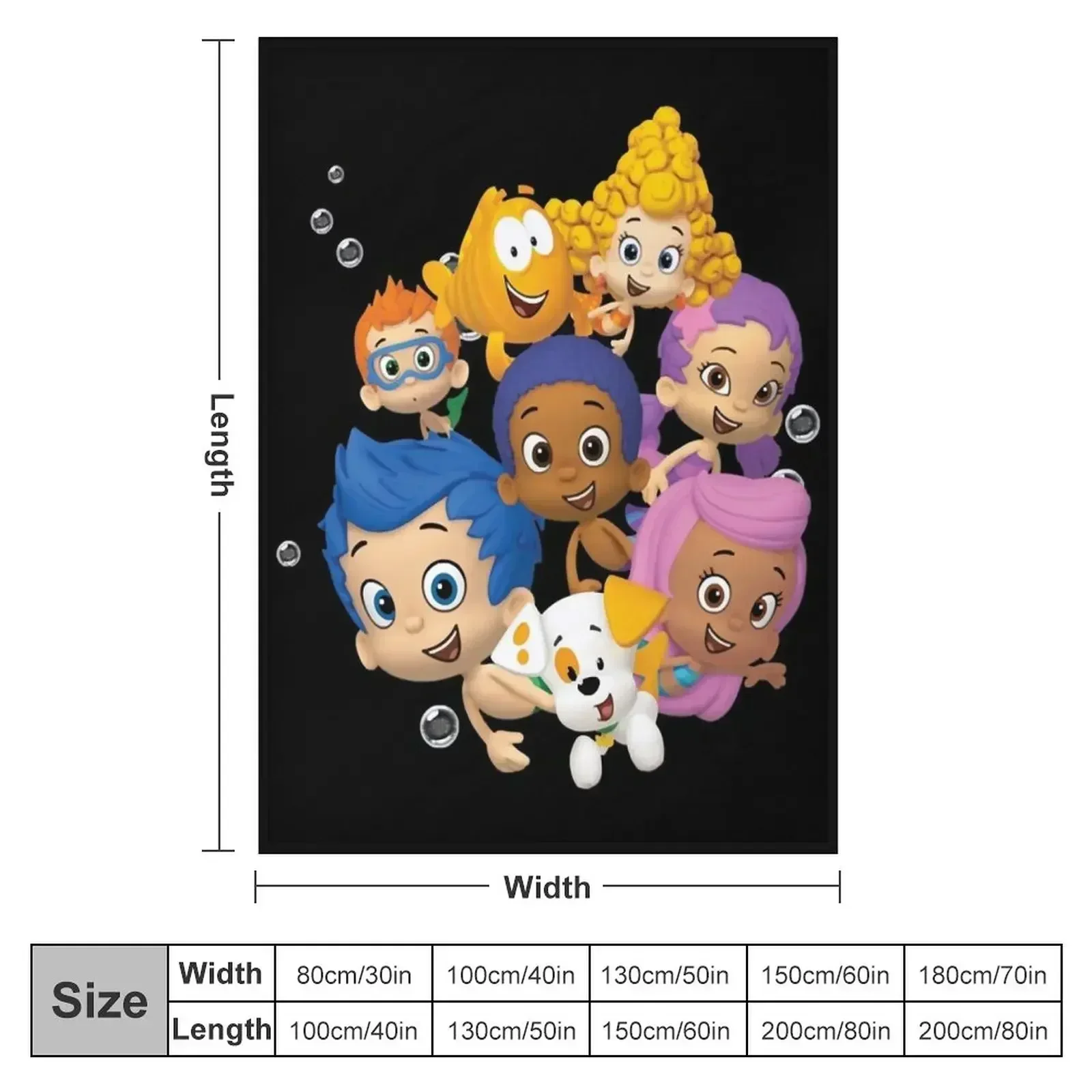 Gifts Idea For Bubble Guppies Sticker Christmas Throw Blanket Large Cute Blankets