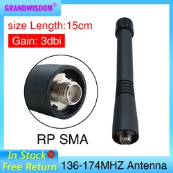 Grandwisdom 1-2pcs antena uhf 136-174mhz pbx sma antena de rádio handheld antena compatível iot kenwood