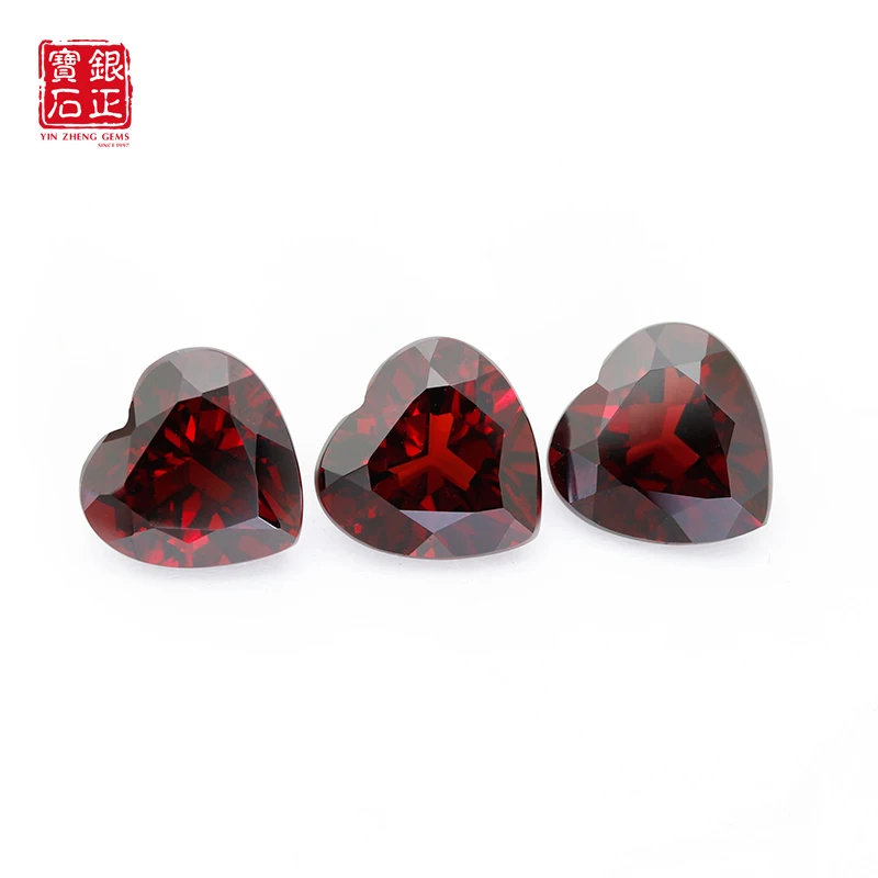 100% Real Natural Garnet Heart Shape Mozambique Synthetic For Jewelry Making Samll Size 3x3-5x5mm  Loose Gemstone Luxury Stones