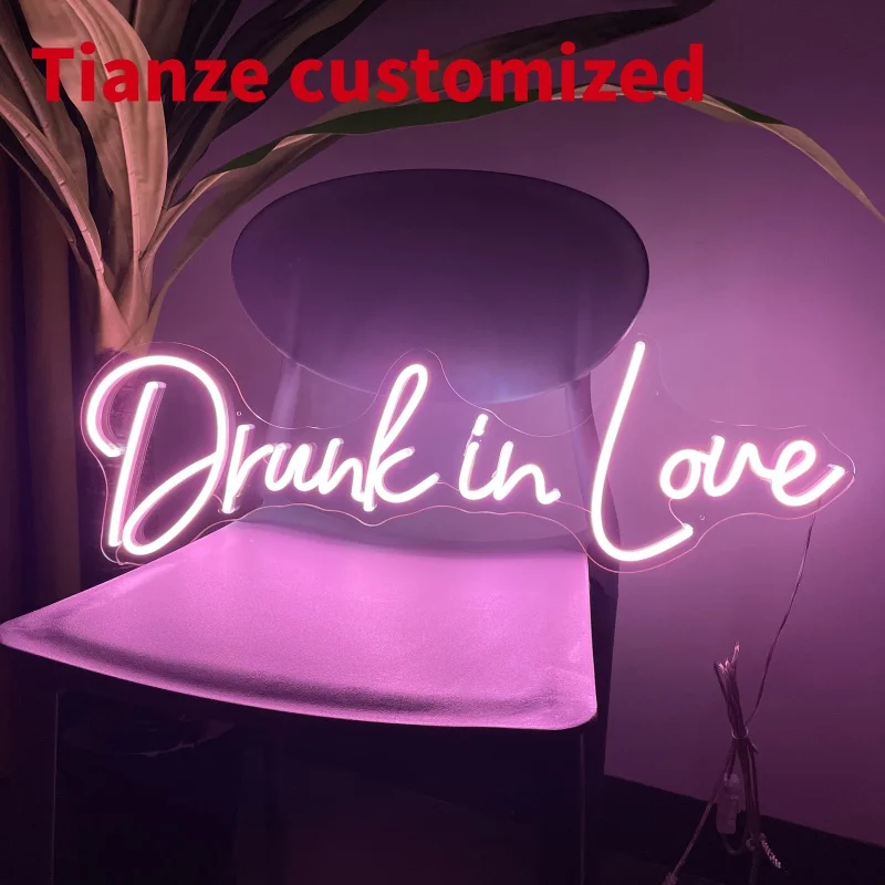 (Customized) drinkin love neon sign, LED light neon sign birthday wedding neon sign home party decoration