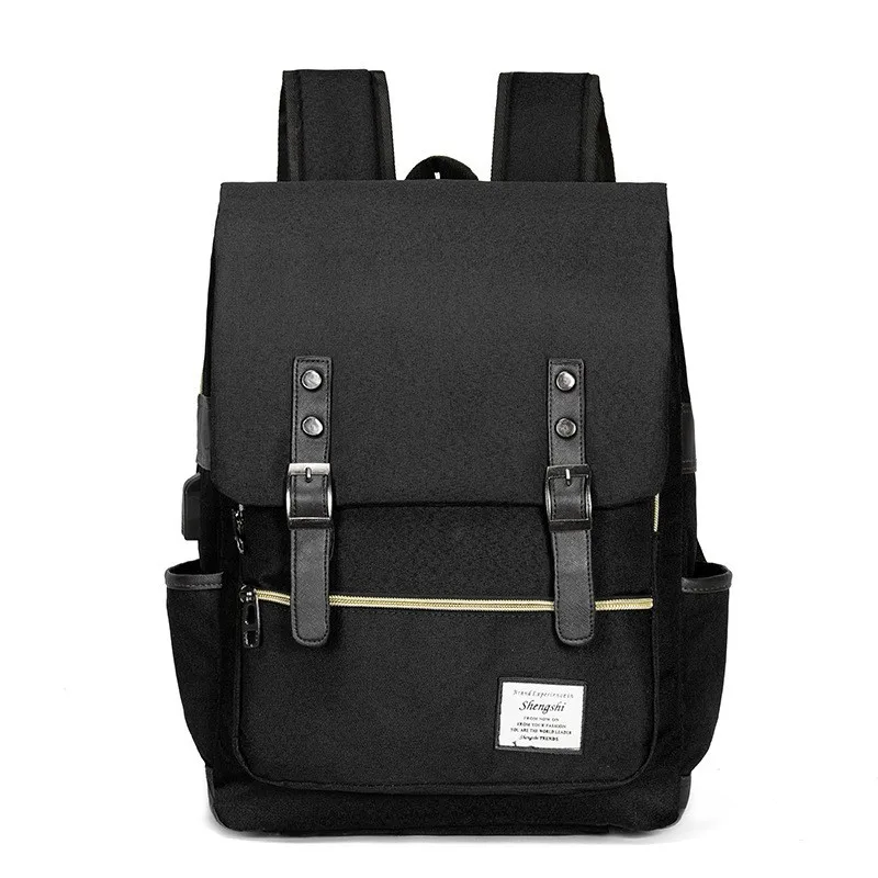 Waterproof Backpacks Vintage Unisex Large Capacity Men Travel Bag USB Charging School Books 16 Inch Laptop Backpack Mochila