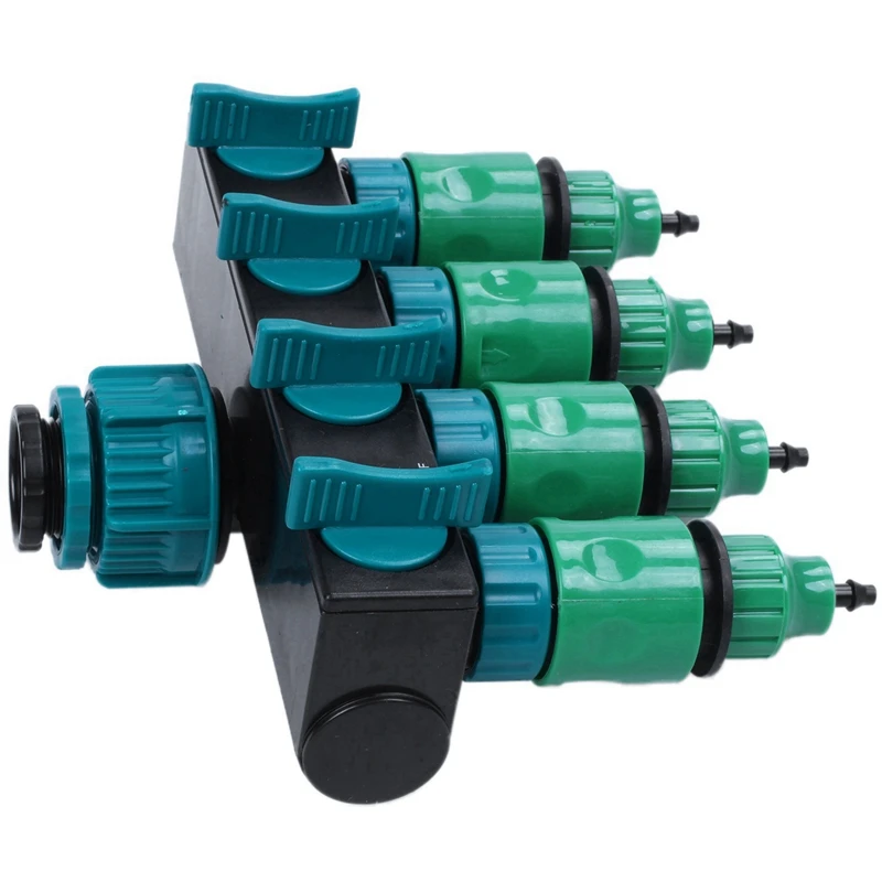 

Hot Garden Hose Splitter Water Pipe 4 Way Tap Garden Tap Connector 4/7 Mm Cranes Hose Irrigation 8/11 Mm 2 Pcs