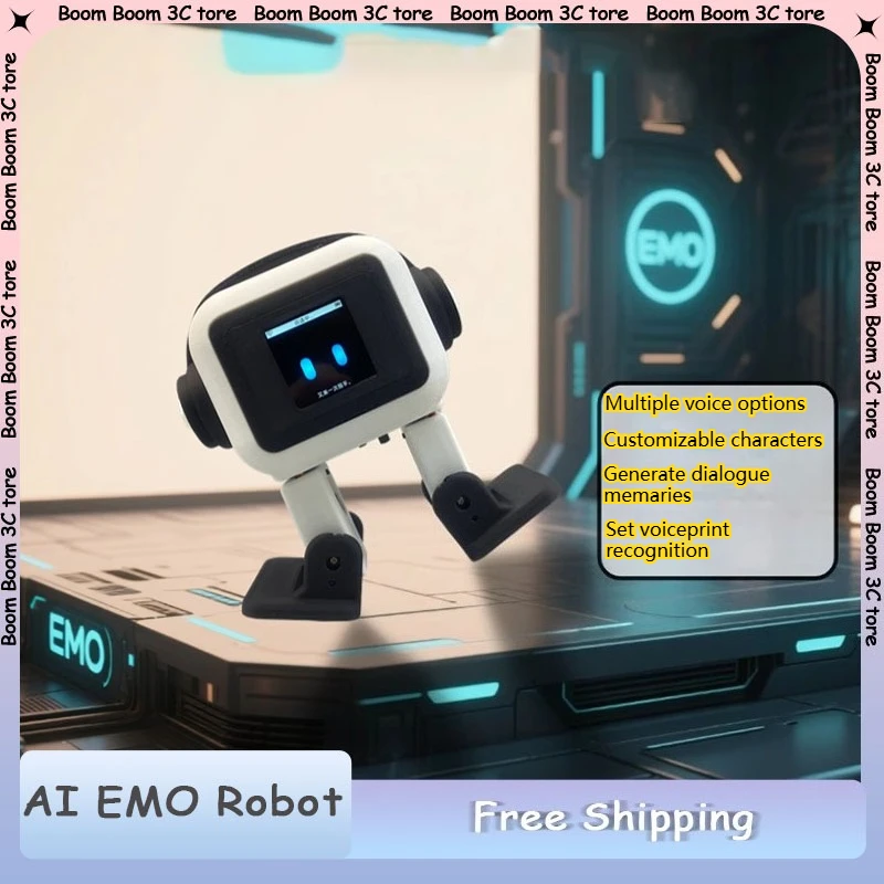 AI EMO Robot ESP32-S3 Main Control 1.54inch Screen Intelligent Interactive Robot Voiceprint Recognition Companion for Child Gift