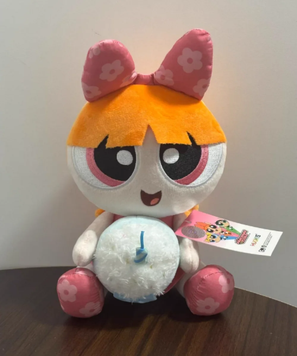 

HUGKIS The Powerpuff Girls Birthday Cake Series Cartoon Plush Dolls Anime Blossom Bubbles Buttercup PP Cotton Filled Toys Gifts