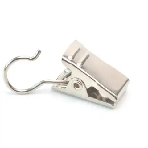 

10 Pieces of Durable Black Golden Plating Window Hook Clips for Sturdy Curtain Rings Clamps Shower Curtains Accessories