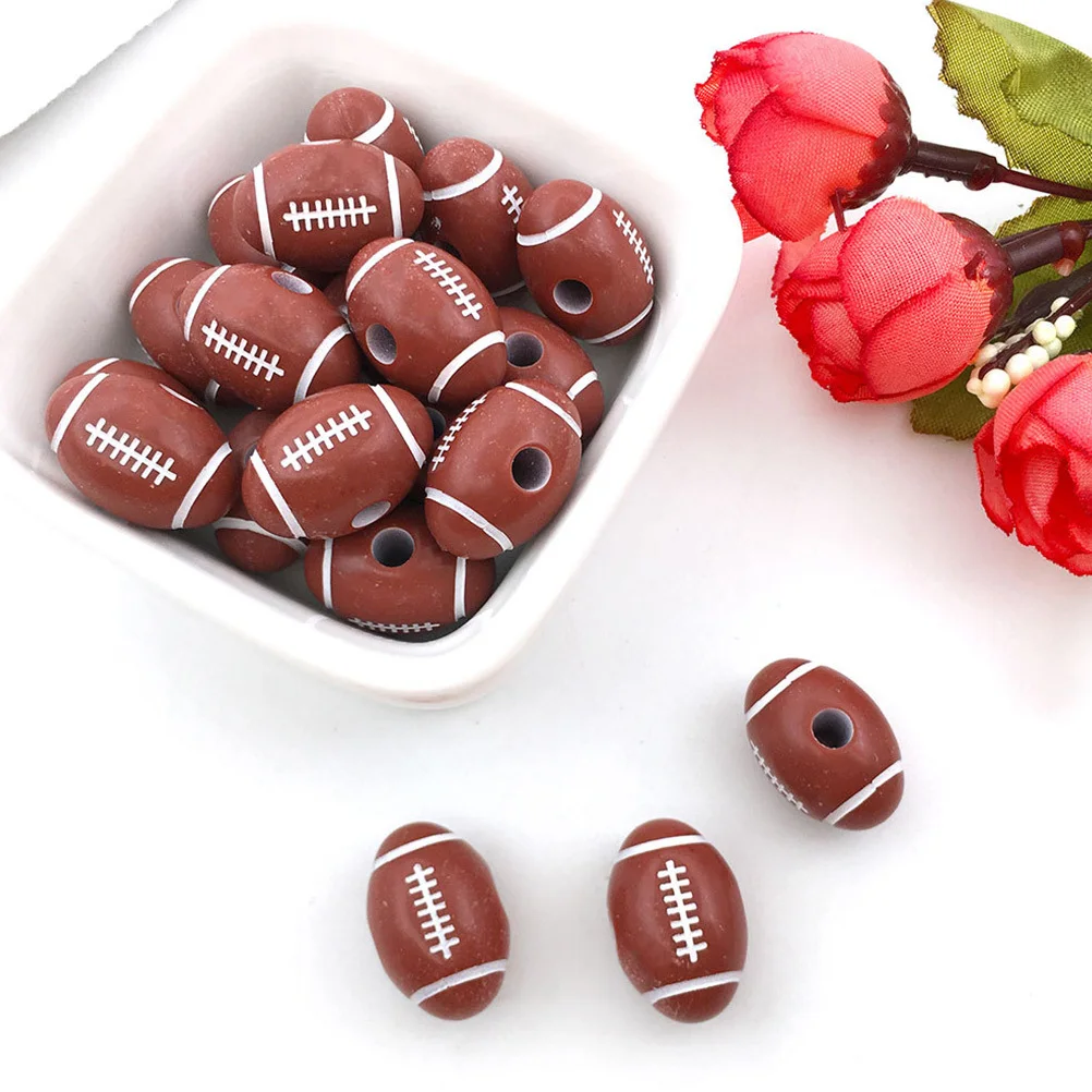 

100pcs Football Beads Acrylic Sports Diy Loose Beads For Jewelry Necklace Bracelet Making Crafts Wedding Decor Kids