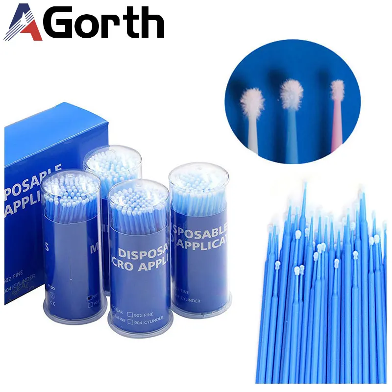 100Pcs/Bottle Dental Disposable Micro Brushes Applicators Micro Brush Orthodontic Adhesive Eyelash Extension Makeup Brushes