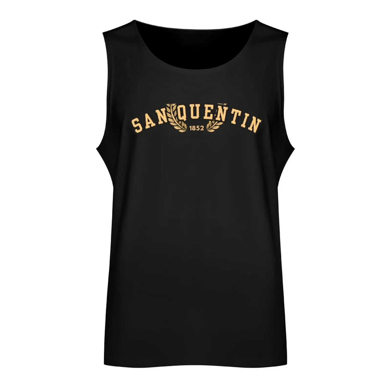 San Quentin Prison University, Gold and Black Tank Top summer clothes man 2025 Vest for boy