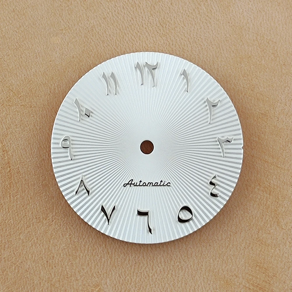 NH35 dial NH36 dial 28.5mm Arab dial no luminous corrugated dial Silver stainless steel convex Arabic dial Watch accessories