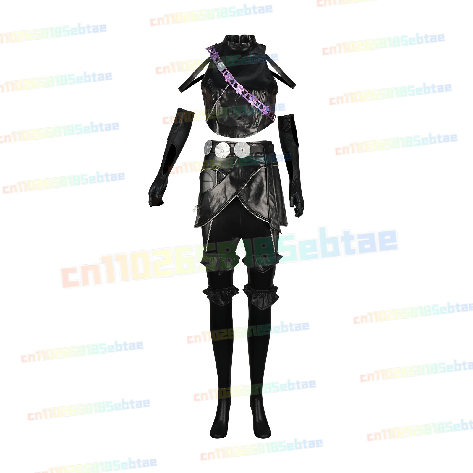 أزياء أنيمي Kpop شيطان هنتركس رومي التأثيرية الجديدة أسود أرجواني بذلة من البولي يوريثان ملابس داخلية مثيرة للنينجا جيرا disfraz halloweeen mujer