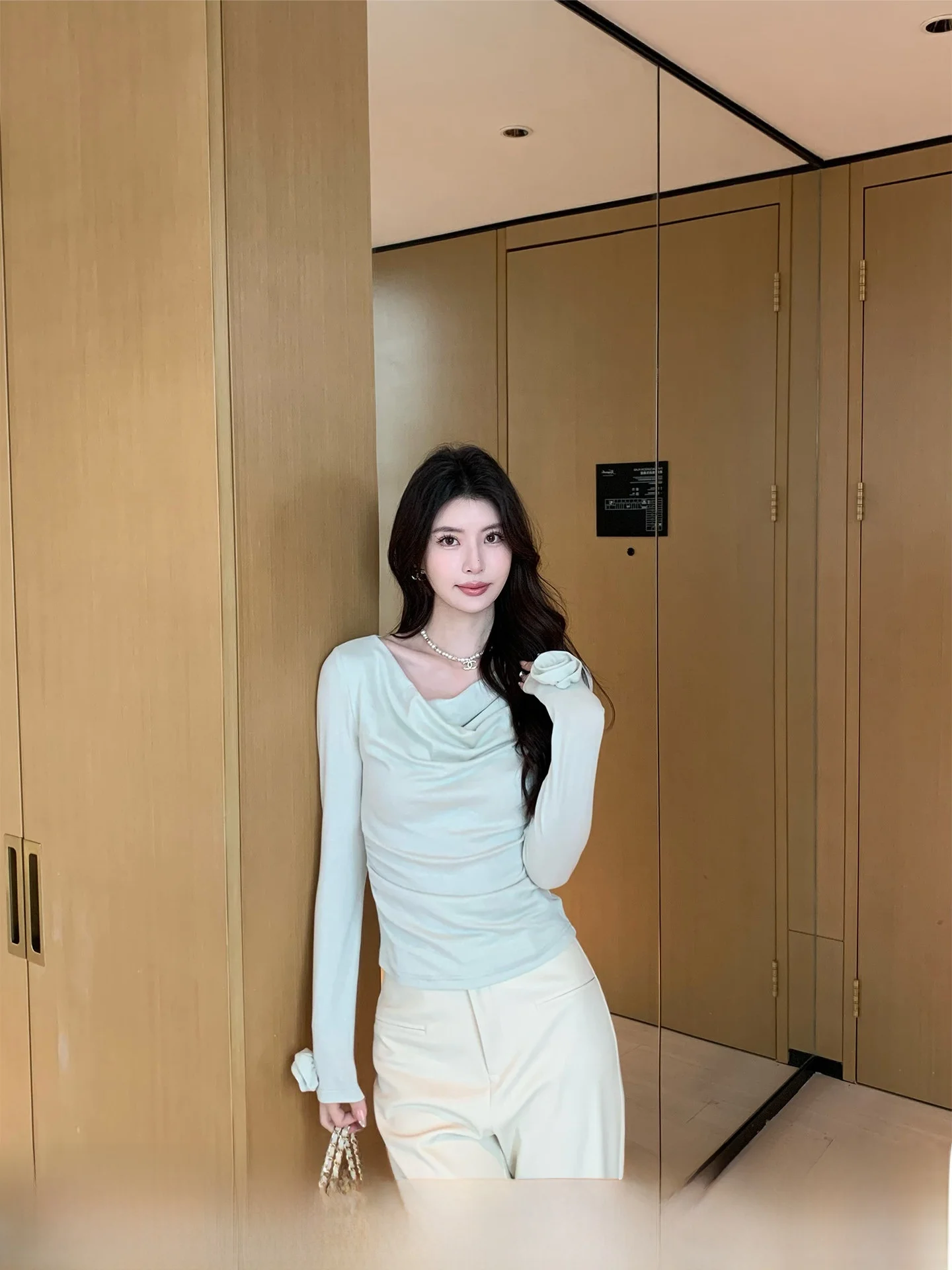 

Kun Long Sve Slim Fit Knitted Sweater Women's Base Layer irt Design Sensation Top Casual Sle Polyester Fiber