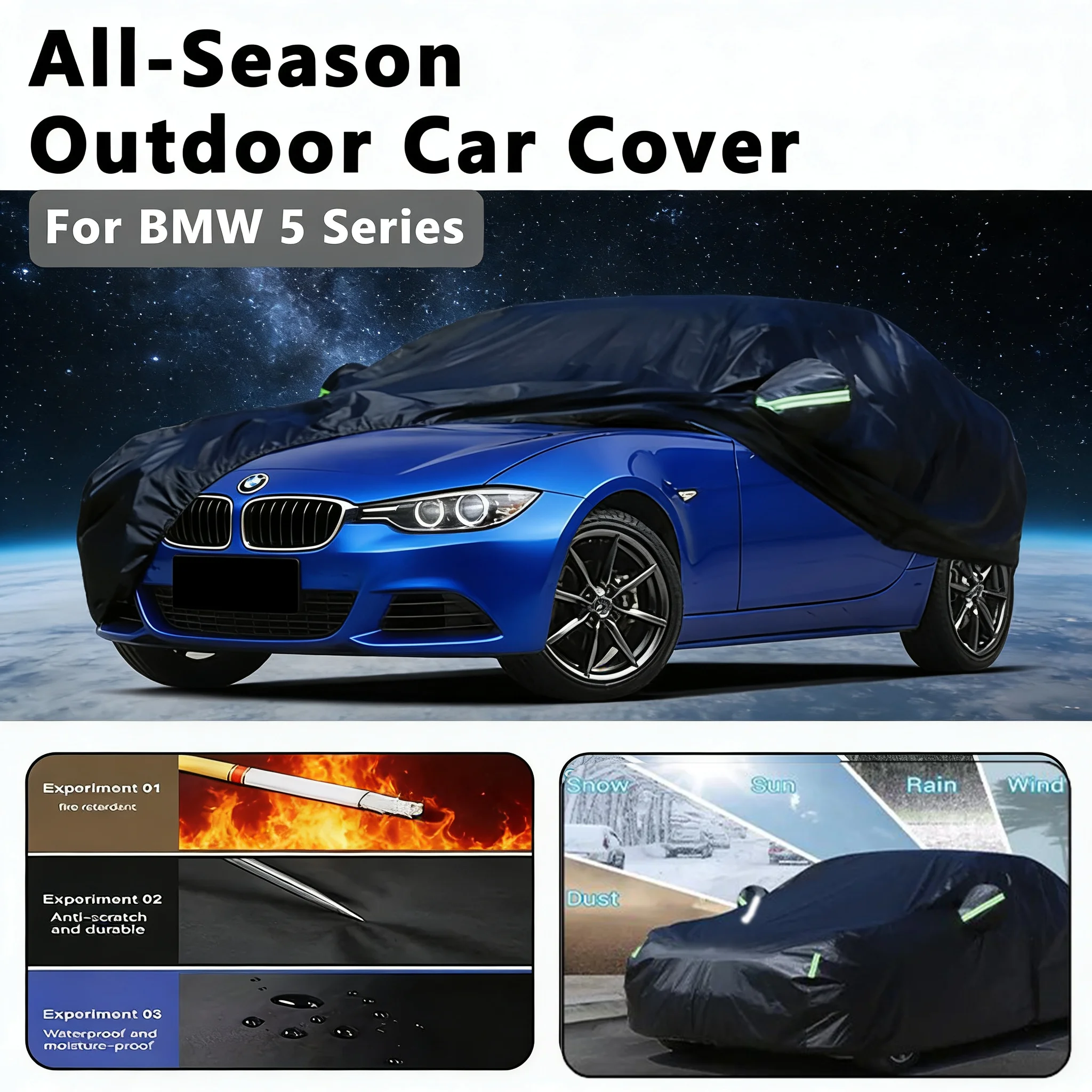 

Suitable for BMW 5 Series car covers, waterproof, snow resistant, dustproof, cold resistant, and UV resistant car covers