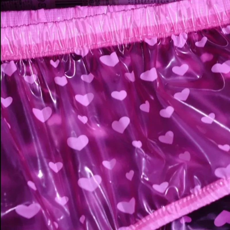 

Женские прозрачные мягкие глянцевые фетиш-трусы со средней талией, мужские пластиковые сексуальные трусики из ПВХ, водонепроницаемые эротические трусики ABDL для пар