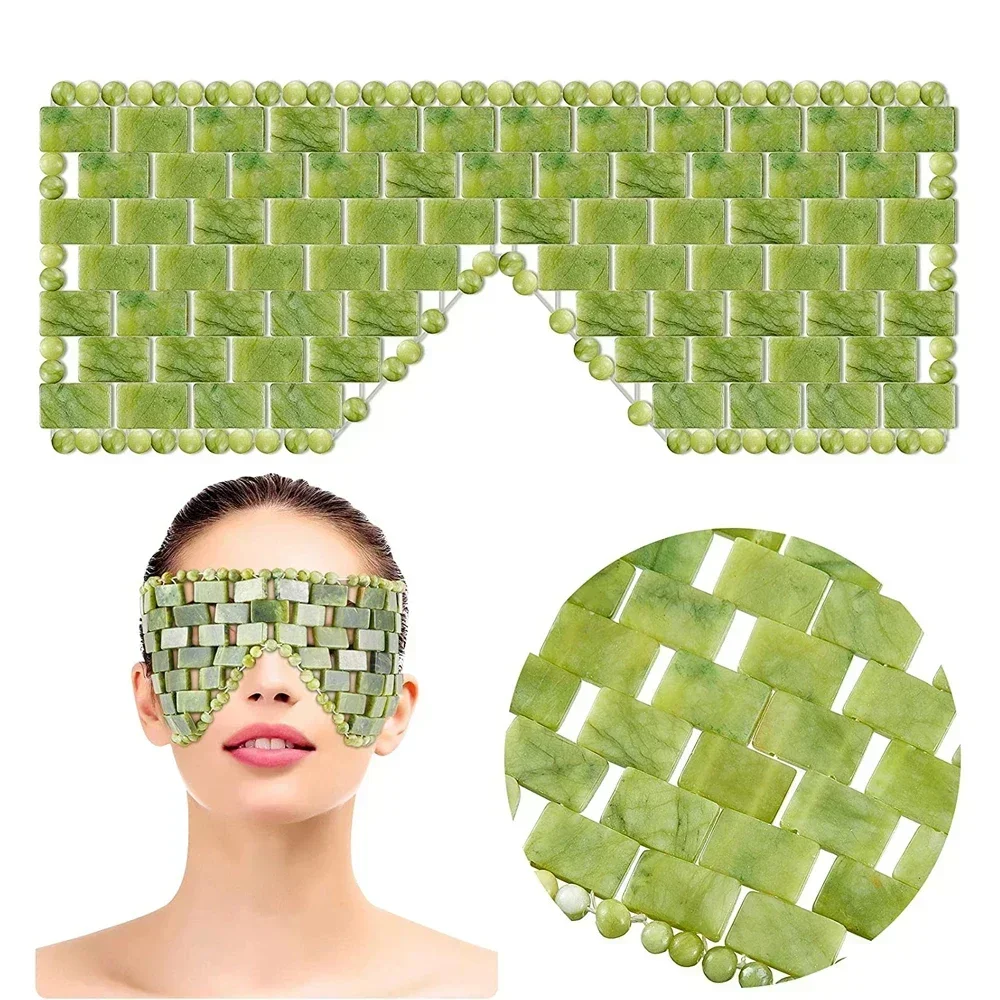 Cooling Jade Eye Mask Massager Natural Jade Facial Spa Eye Mask for Eye Relax Sleep Massager Mask Stone Spa Face Skin Care Tools