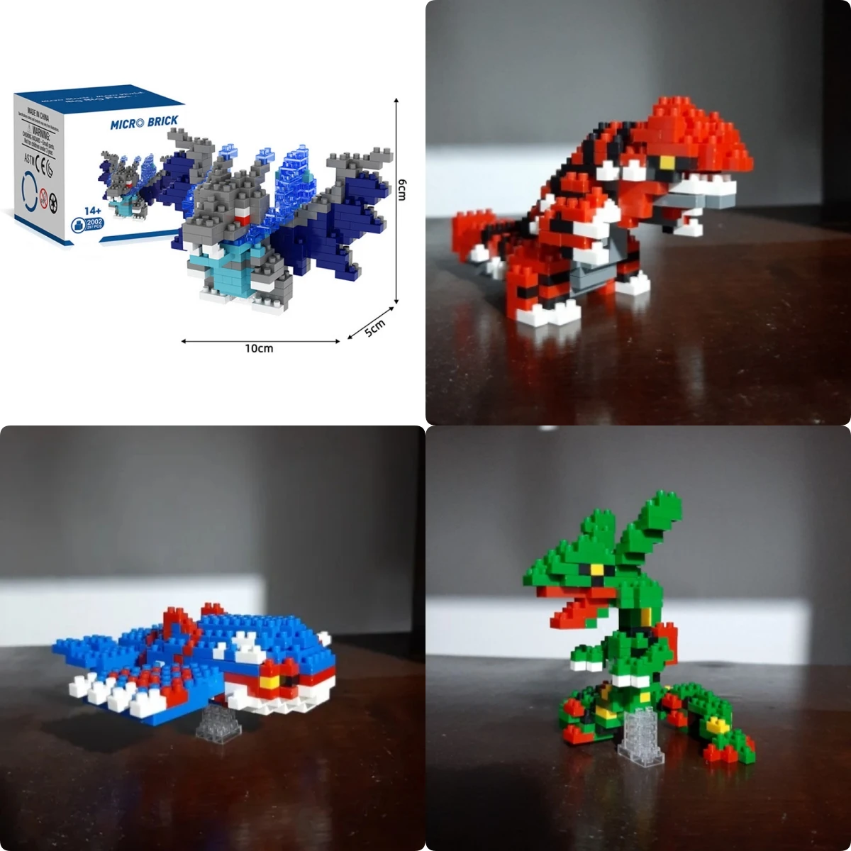 Pokemon Small Blocks Nanoblock Charizard Kyogre Groudon Rayquaza Model Education Graphics Toys For Kids Birthday Gift