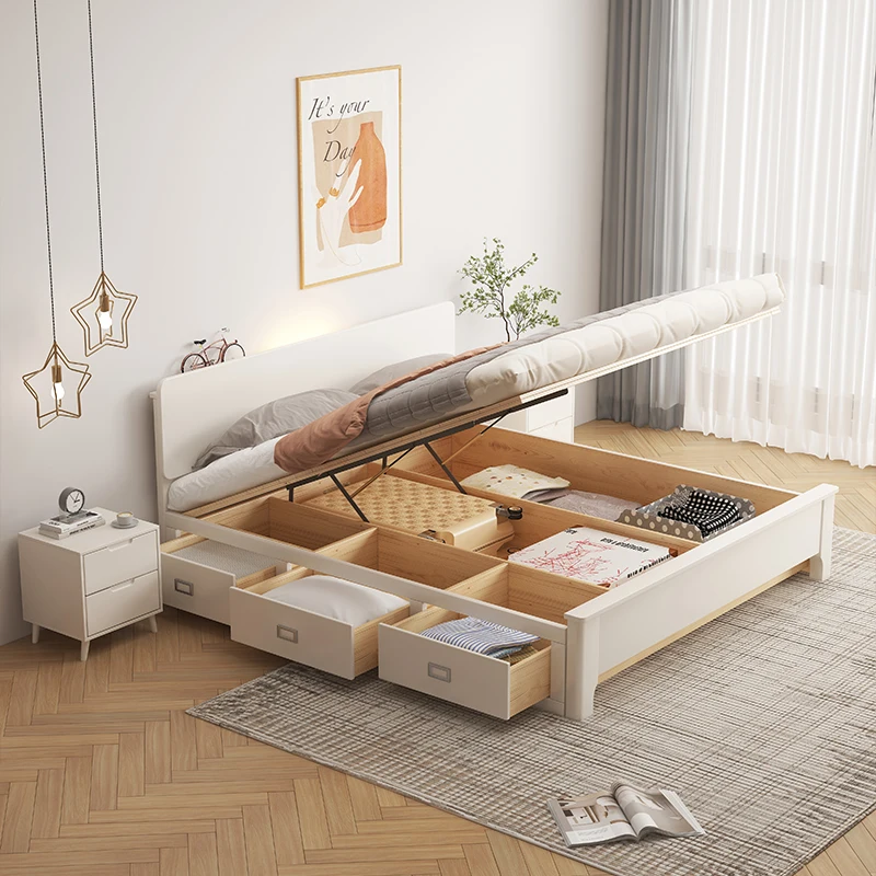 

Bedroom King Size Bed Luxury Modern Princess Space Saving Platform Wooden Comfortable Japanese Bed Sun Muebles Modern Furniture