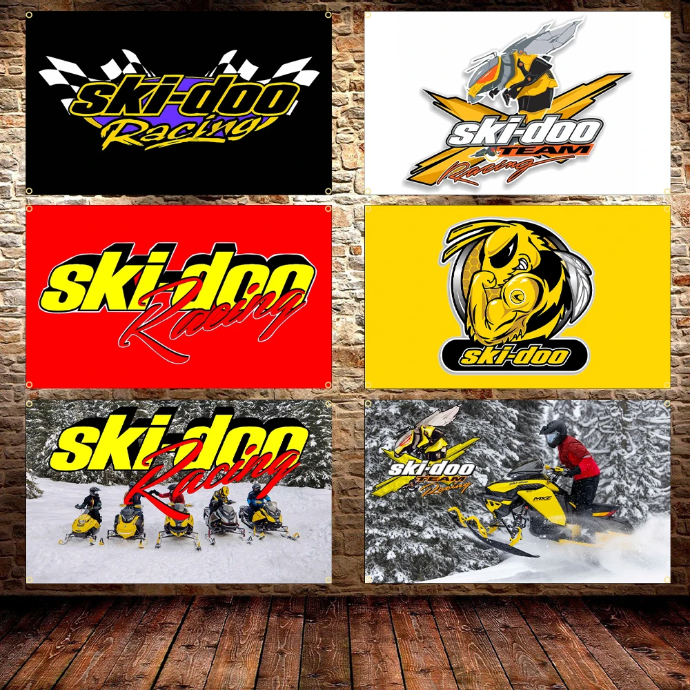 60X90CM 90X150CM Snowmobile Ski-doos Flag Polyester Printed Can-amS Brp Poster Banner For Decor Wall Art Out Door Decoration
