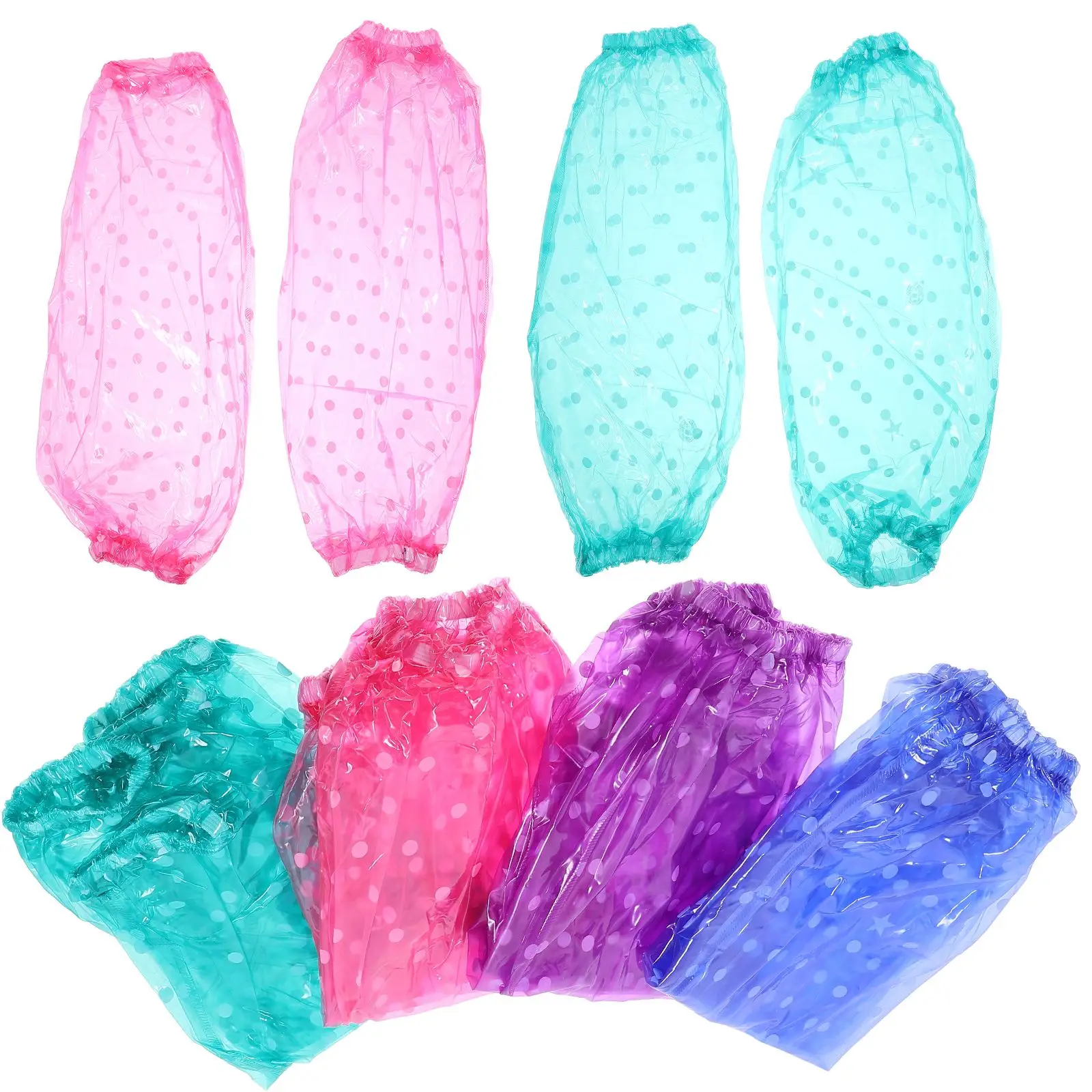 6 Pairs Waterproof Oversleeve Kitchen Arm Protector Cuff Cover PVC Elastic Women Men Cooking Tool Gloves