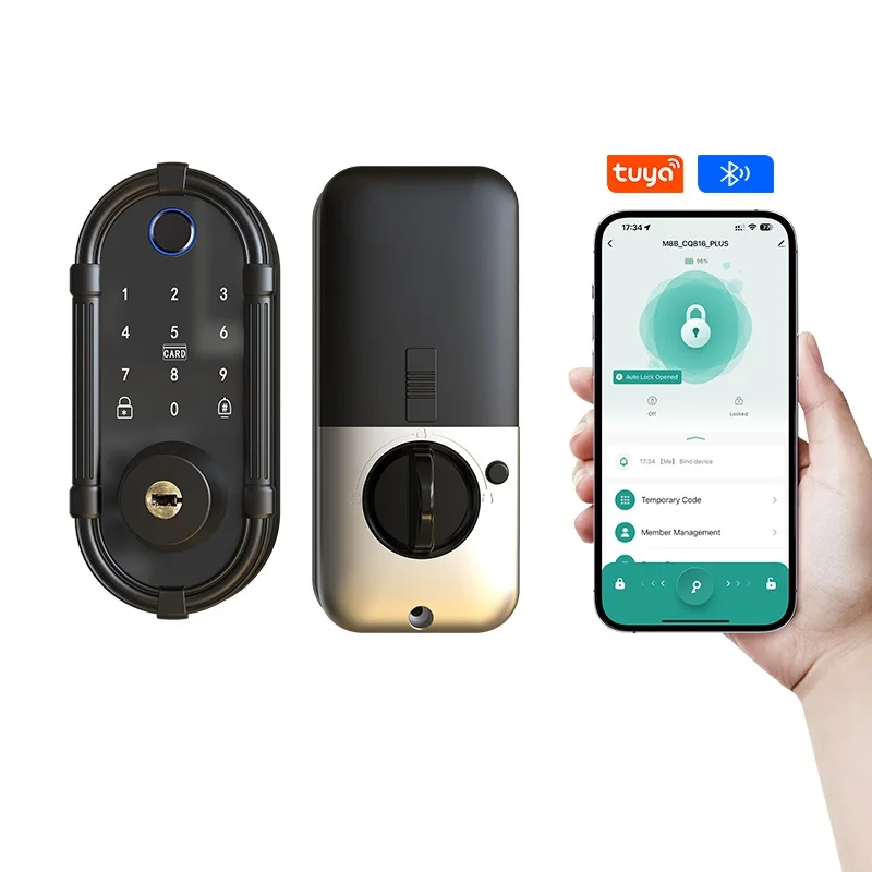 Smart Interior Biometric Fingerprint Door Knob Lock Bluetooth Tuya Digital Lock with  Password Keys for Bedroom Apartment