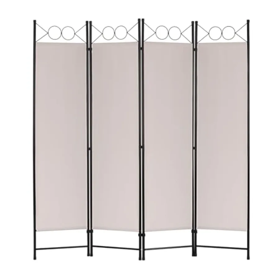 

4 Panel Room Divider and Folding Portable Partition Screen 6Feet Wall Divider Screen for Dorm Bedroom Office