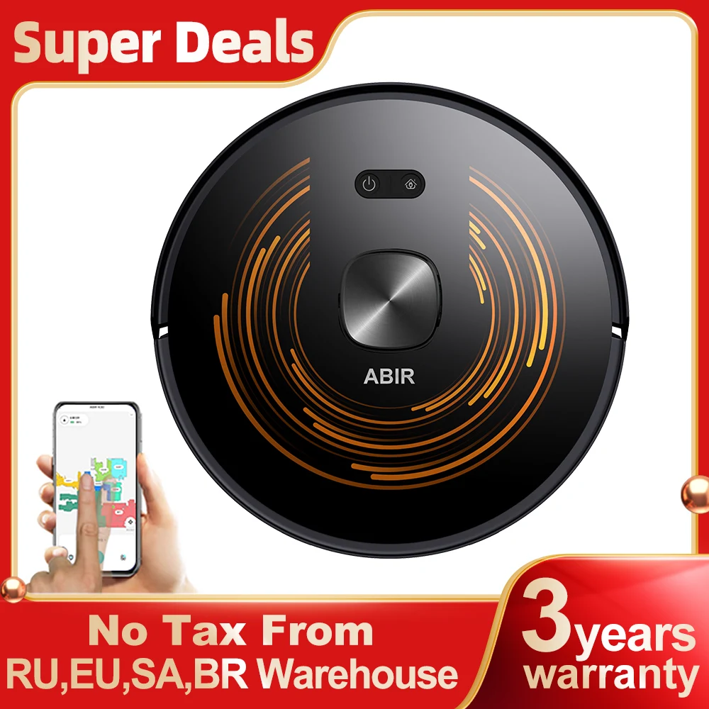 Робот-пылесос ABIR X9, лазерный лидар, всасывание 6500 па, УФ-уборка, многоэтажная карта, ограниченная зона приложения, влажная и сухая швабра для умного дома
