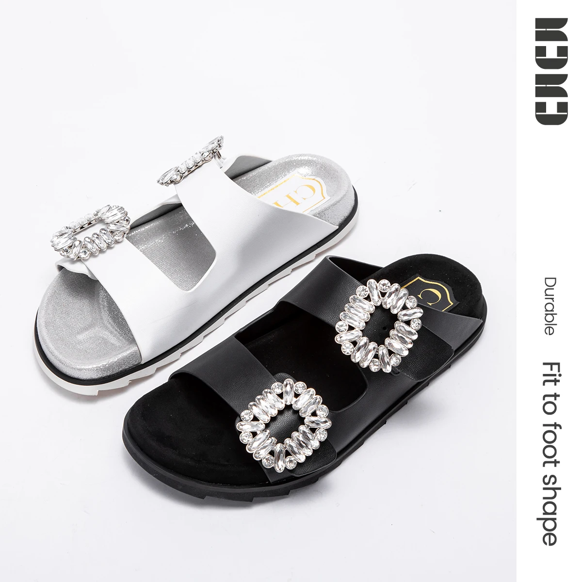 Diamond Embellishment Simple Fashion Women\'s New Slippers Solid Color Transparent Models Women\'s Outdoor Sandals