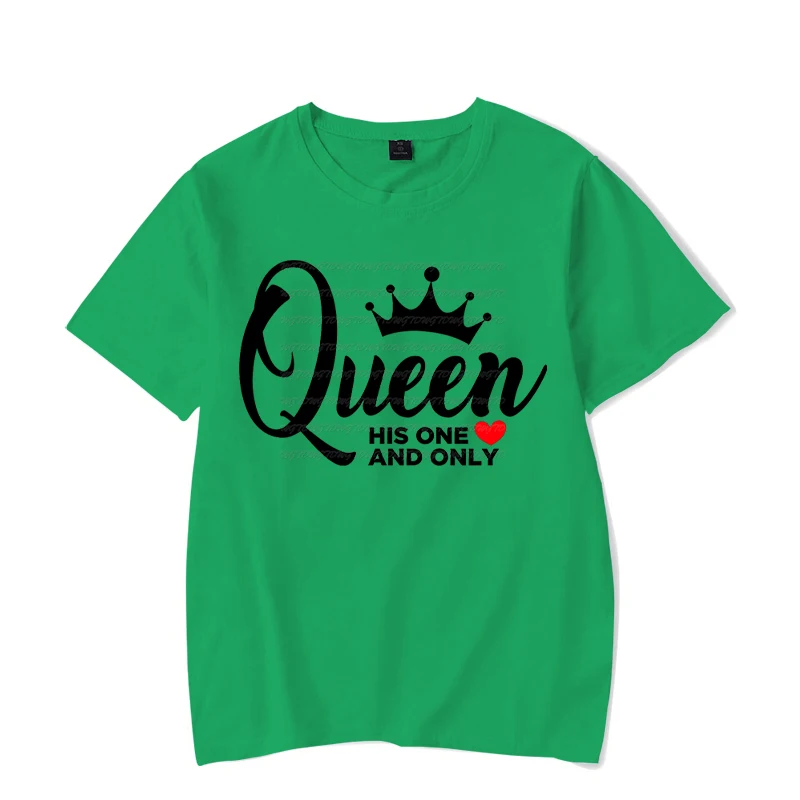 Matching Couples T Shirt King Queen His/Her One and Only Print Tshirt Valentine Shirt Tops King Queen Crown Men Women T-shirt