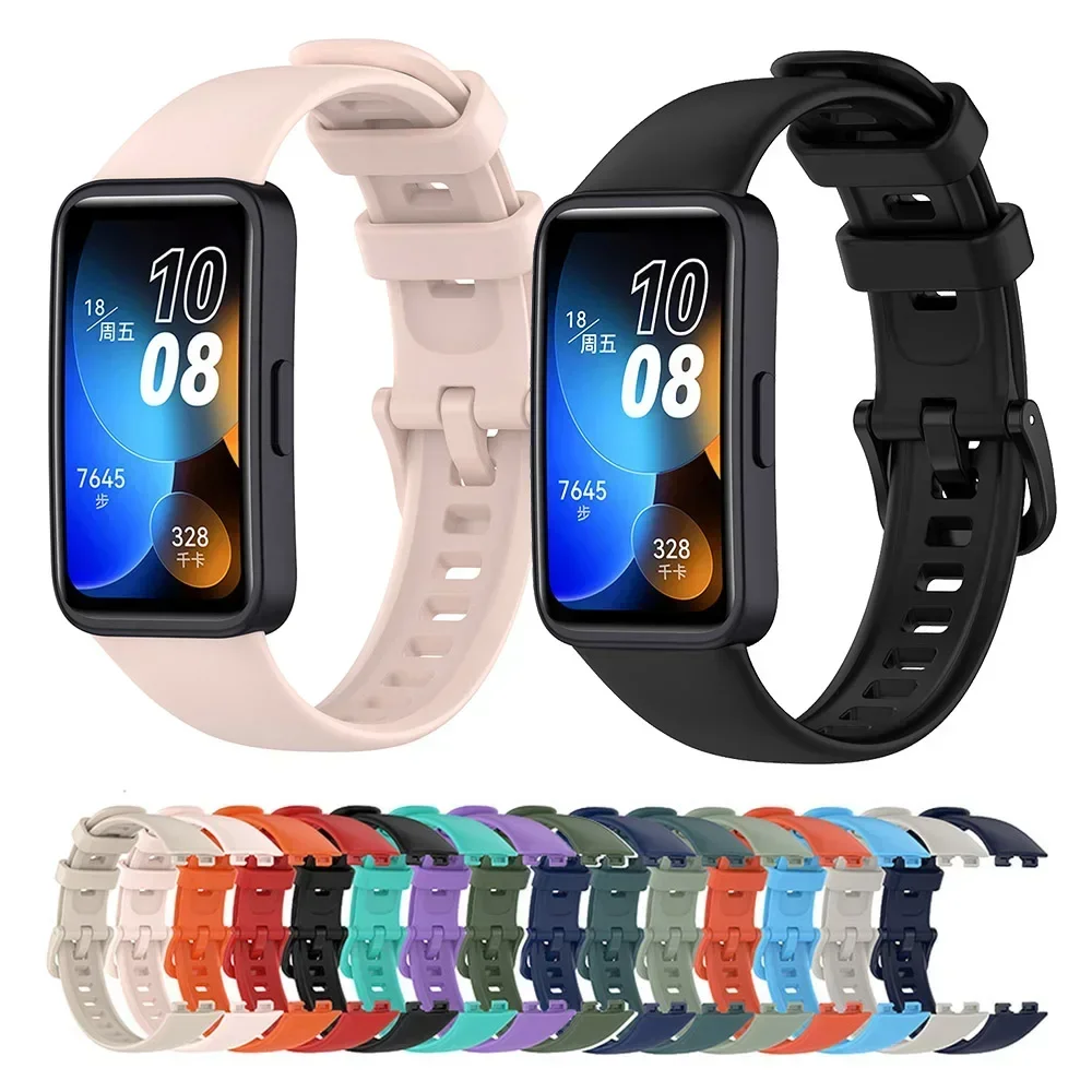 Silicone Sport Wrist Strap For Huawei Band 8 9 10 NFC Smart Bracelet Replacement Wristband Accessories