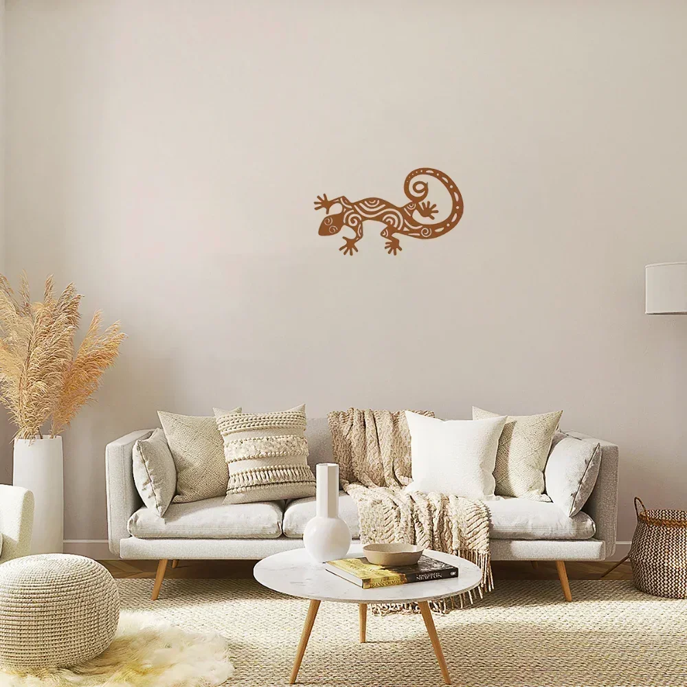 Alluring 1pc Metal Gecko Wall Decor – Add Appeal to Your Walls. Appealing 3D Lizard Art. Stylish Metal Wall Decor Sculptures