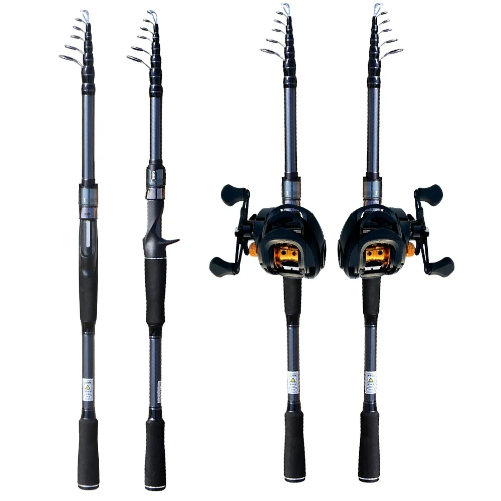 Fishing Rod Reel Combo1.8-3.0m Carbon Telescopic Fishing Pole 5.2:1/7.2:1 High Speed Reel With Full Fishing Tool For Beginners