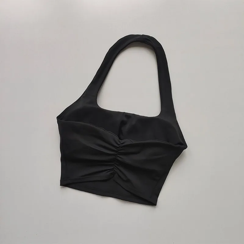 Sexy Neckholder-Gepolstertes Yoga-Top für Damen, Rückenfreies Gym-Crop-Top, Fitness-BH, Atmungsaktive Workout-Oberteile, Sport-BHs – Detail 6