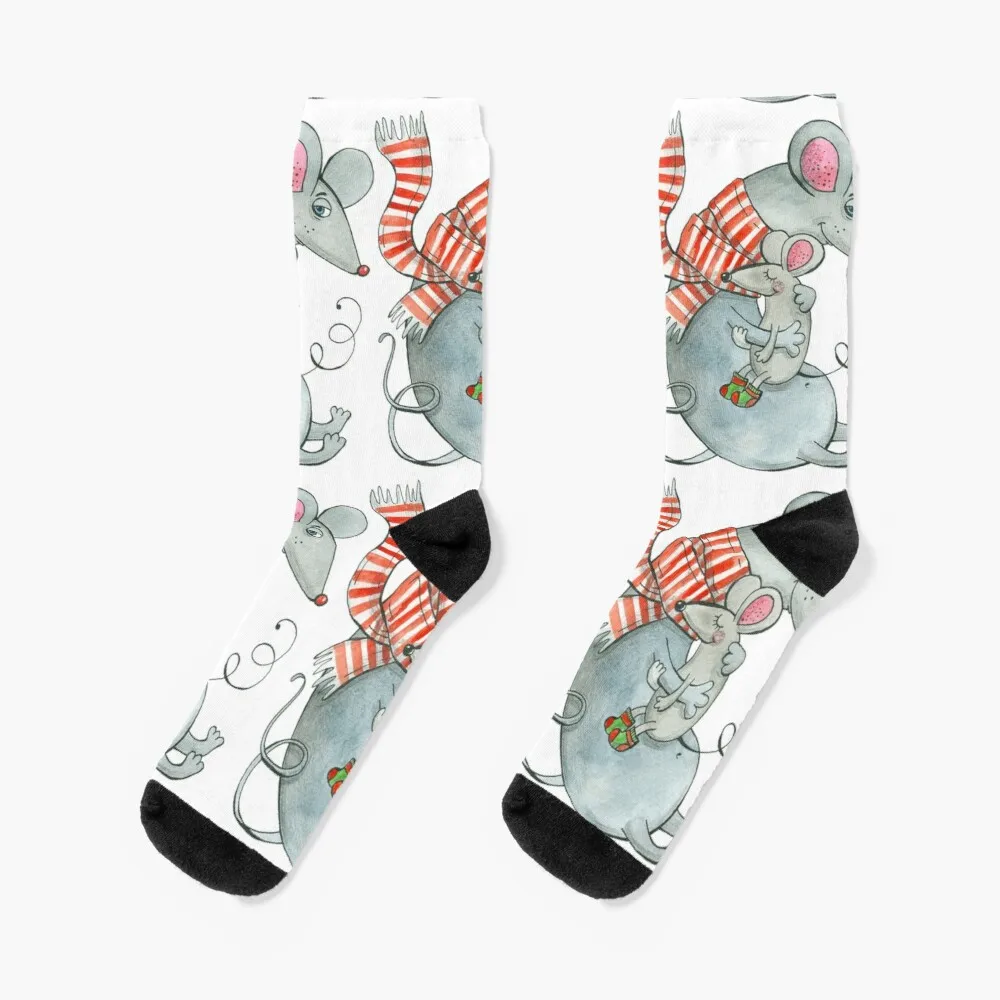 

Mouse family mother and child Socks Heated Socks