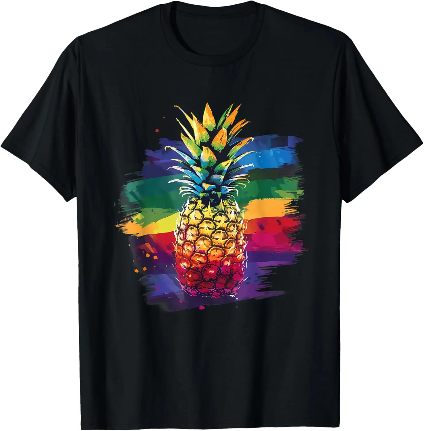 تي شيرت LGBT Pineapple LGBT Parade LGBT Pride Month بألوان مائية