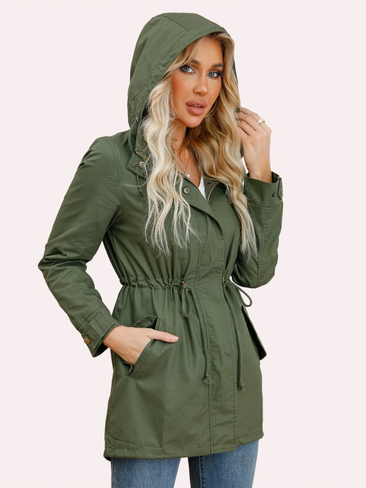 

Женское пальто с капюшоном Faion, весна-осень, цвет оверсайз, свободная верхняя одежда, длинная застежка-молния