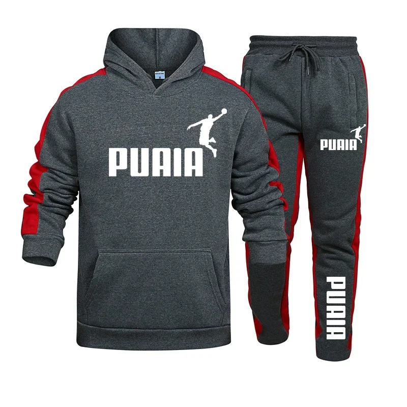 Mens Tracksuit Hooded Sweatshirts and Jogger Pants High Quality Gym Outfits Autumn Winter Casual Sports Hoodie Set Streetwear