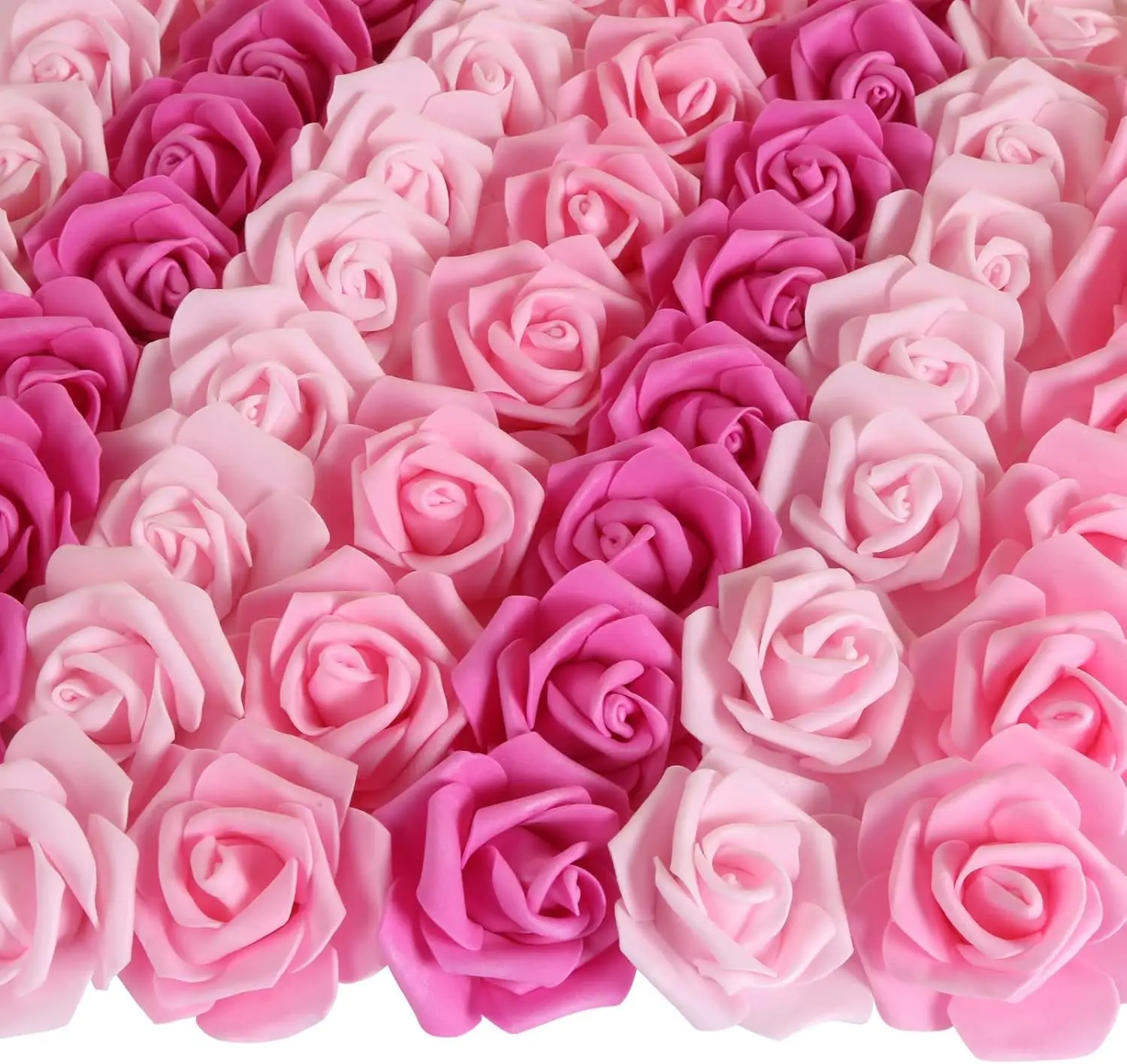 

200pcs Pink Foam Roses, 3inch Artificial Flowers for DIY Crafts, Wedding & Baby Shower Decor