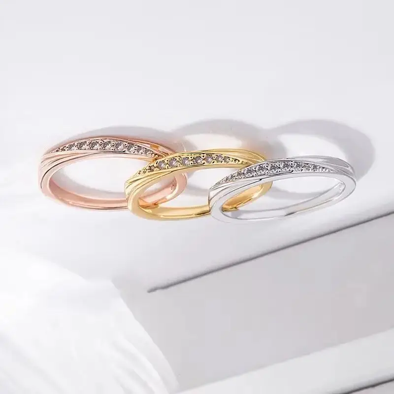 Single row zircon simple niche trend luxury ring, women's new elegant and personalized new high-end design accessories