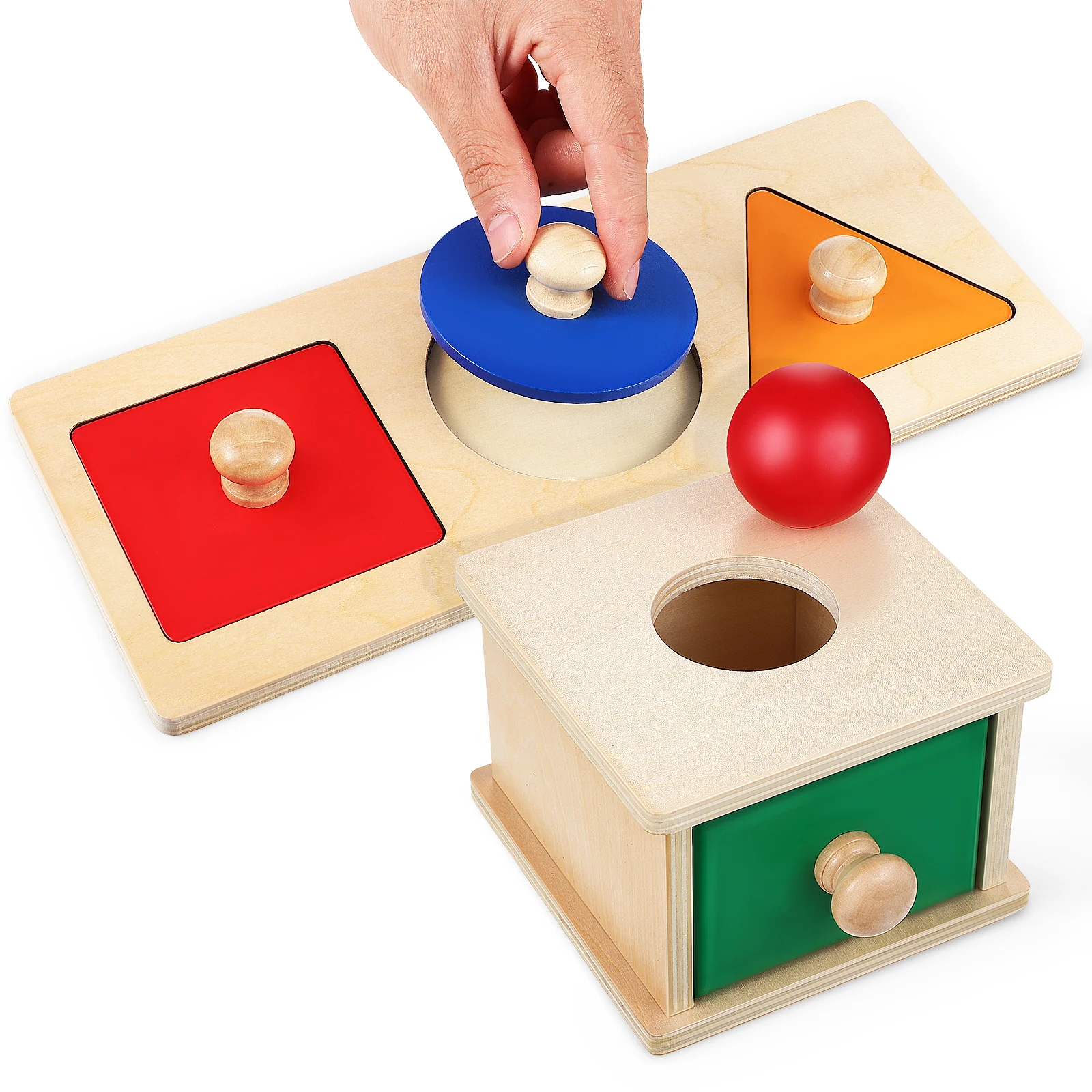 

Teaching Aid Set Montessori Wooden Box Toy Kids Sensory Toys Ball Inserting Toy Toddler Toys Drawer Tree