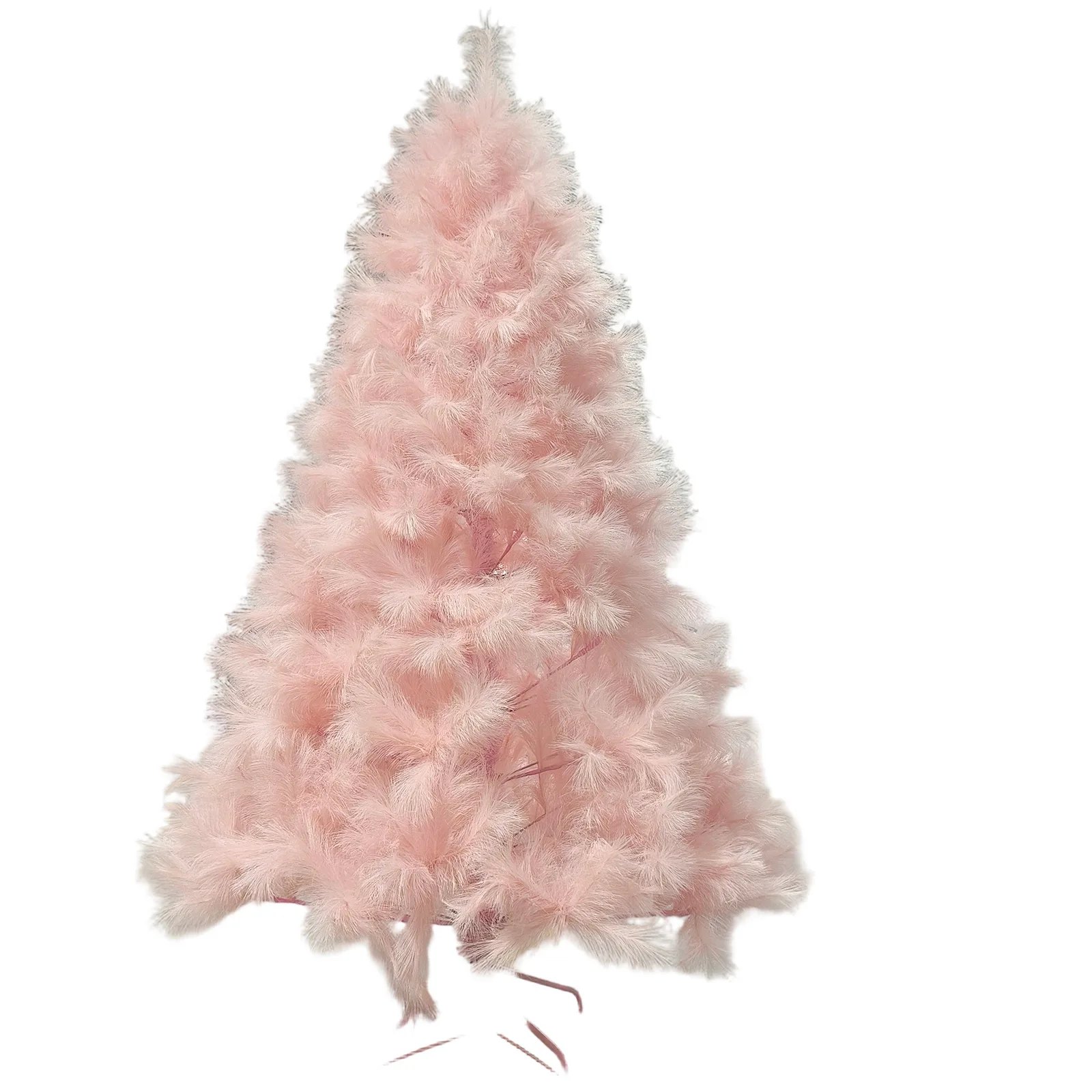 Pink Reed Leaf Christmas Tree Shopping Mall Hotel Christmas Decoration Flocking Ornaments Automatic Tree Decoration