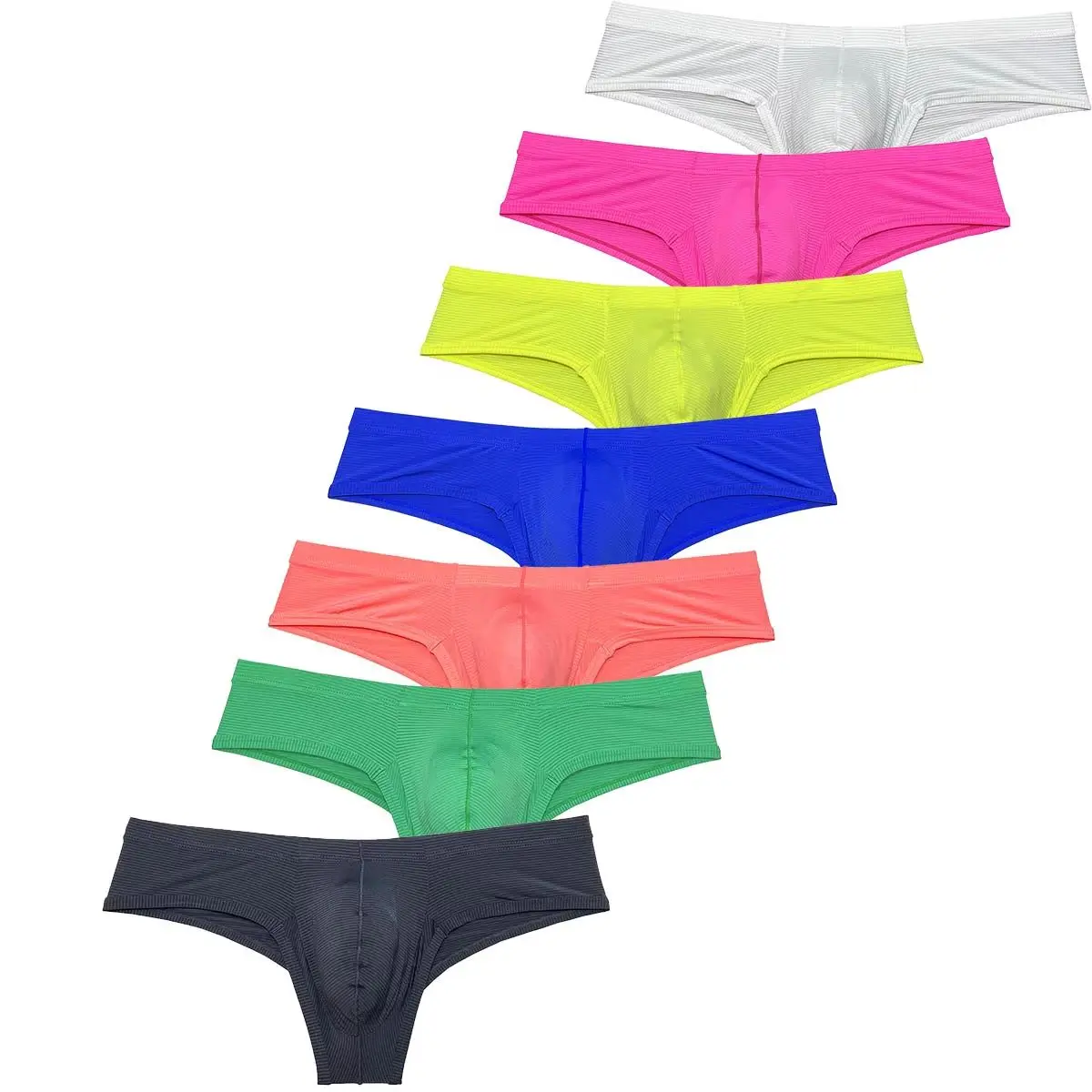 

3-Pack Sexy Bikini Briefs Men's Underwear Low Rise Underpants Pouch Striped Men Lingerie Soft Breathable Cheeky Sissy Panties