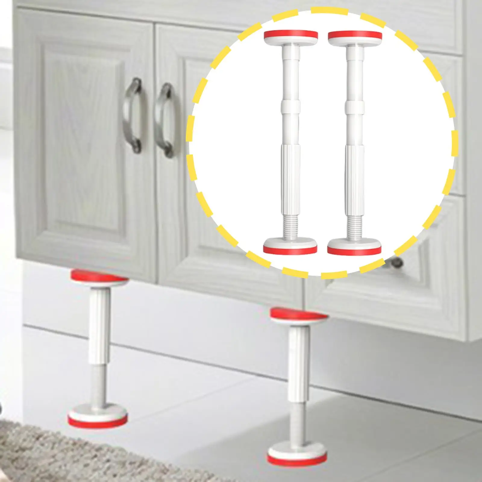 2Pcs Cabinet Support Pole Rods Strong Bearing Capacity 7"-17" Cabinet Lifting Brackets for Sofa Desk Shelf Cargo Bar Dresser