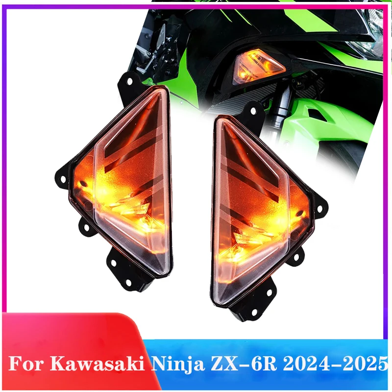 

Motorbike Front LED Turn Signals Blinker For Kawasaki ZX 6R 2025