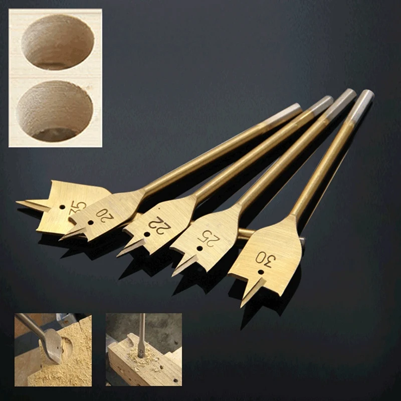 13 PCS Flat Drill Bit Set Woodworking Titanium-Plated Electric Drill Special Wood Hole Opener Woodworking Tools