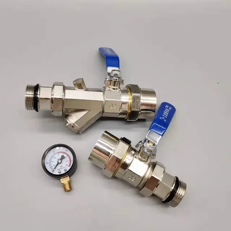 Floor heating water separator filter explosion-proof model sleeve   and return ball live type pressure gauge geothermal valve