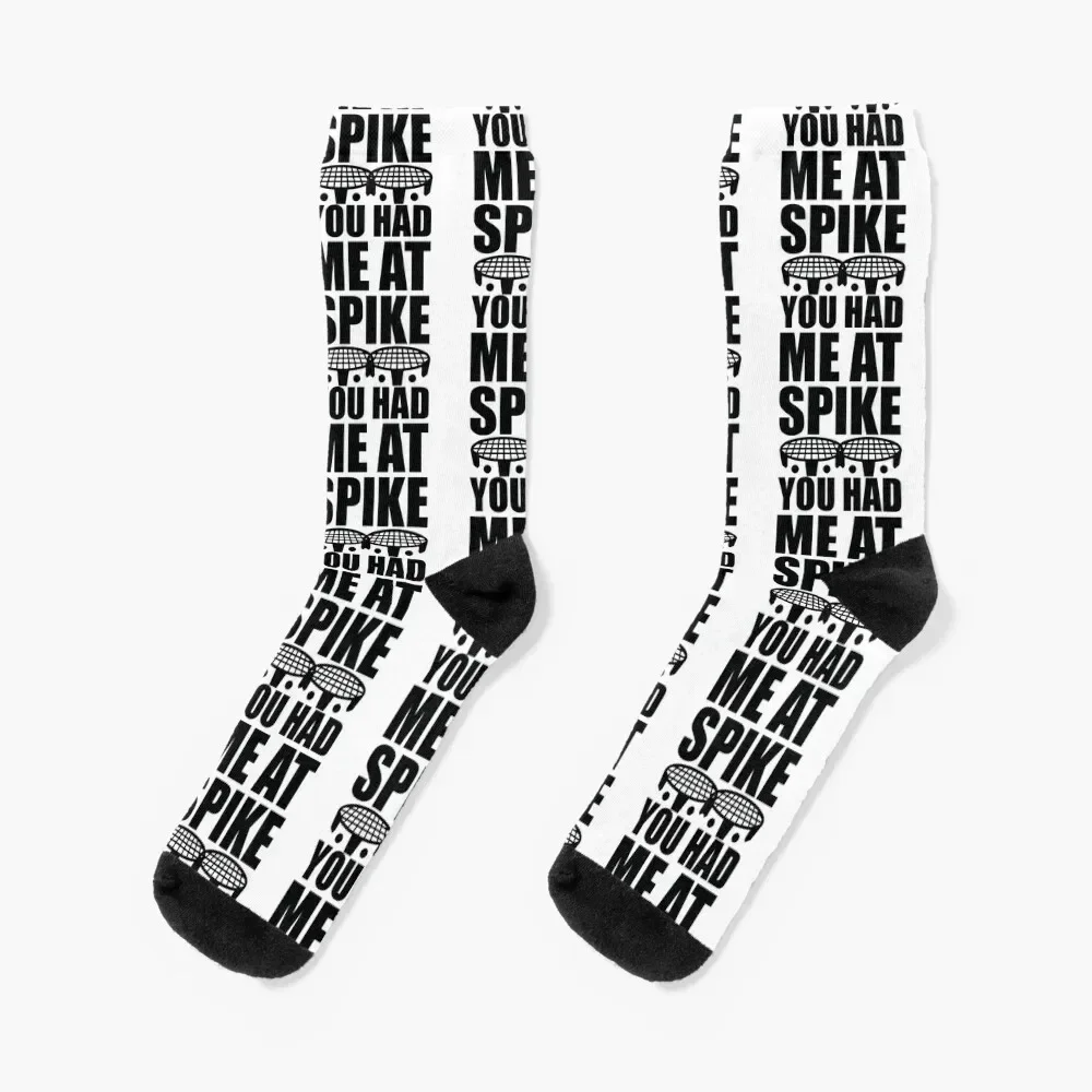 

You had me at Spike - roundnet - Spikeball - Black Socks Running winter Girl'S Socks Men's